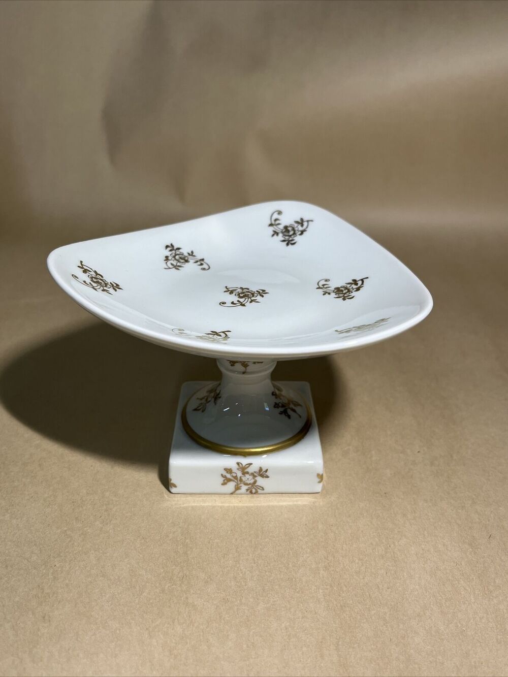 VTG Rare Limoges France Kings Royal Footed Fruit‎ Dessert Platter Golden Floral